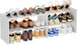 X-cosrack Long White 11.02″Shoe Rack for Closets, Stackable and Expandable Shoe Organizer, Suitable for Entryways, Garages, Storage Shelves Made of MDF, Oxford Cloth and Iron