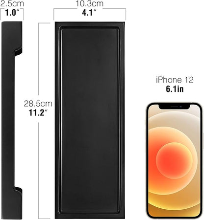 Luxspire Bathroom Vanity Tray, Resin Black Bathroom Tray Toilet Tank Tray, 11.2x4.1 inch Kitchen Sink Trays, Countertop Organizer for Candles Soap Towel Perfume Holder Jewelry Dish, Small, Matte Black