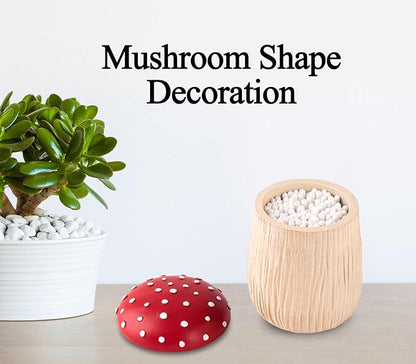 dgudgu 2 Pack Qtip Holder Mushroom Cotton Ball Holder Cotton Swab Holder Qtip Dispenser Bathroom Cotton Ball And Q-tip Organizer Container