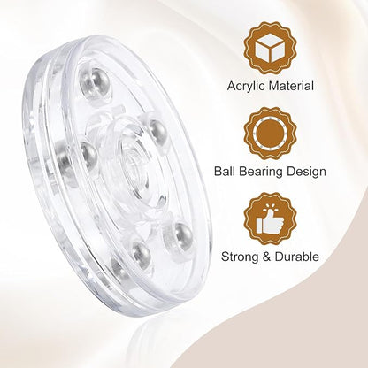 uxcell 3Pack Acrylic Lazy Susan Turntable, 2.5" Spinner Lazy Susan Turntable Organizer, Acrylic Ball Bearing Rotating Tray for Pantry Spice Rack Decorating, Clear