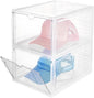 2 Pcs Clear Stackable Storage Bins with Lids Hat Organizer Containers with Side Door Stackable Acrylic Display Case for Cosmetic Multifunctional Storage Boxes for Dorm Living Room Bedroom