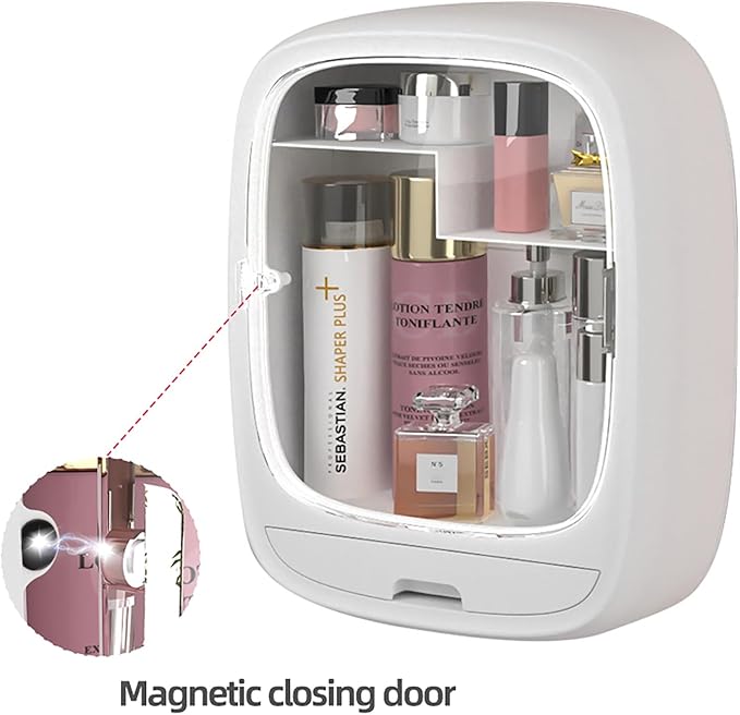Makeup Organizer Shelf,Wall-Hanging Cosmetics Organizer and Storage Box,Cosmetic Display Cases,Wall-Mounted Storage Rack for Cosmetics,Skincare and Hair Accessorie