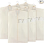 Aliceset 6 Pcs 24 x 40 Inches Cotton Garment Bags for Hanging Clothes, Canvas Suit Bags for Clothes Coats Jackets Shirts Closet Storage Travel Gusseted Hanging Garment Cover