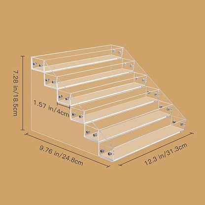 Benbilry 6 Tiers Acrylic Nail Polish Organizer 72 Bottles Essential Oil Stand Clear Holder Sunglasses Eyeglasses Display Makeup Organizer(6 Tiers)