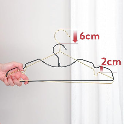 20 Pack Heavy Duty Metal Steel Wire Clothes Hanger, Ultra Slim & Short Neck Hanger,Space Saving Durable Non-Slip Felt Hangers, Closet Organizer for Home Dorm Laundry (Black)