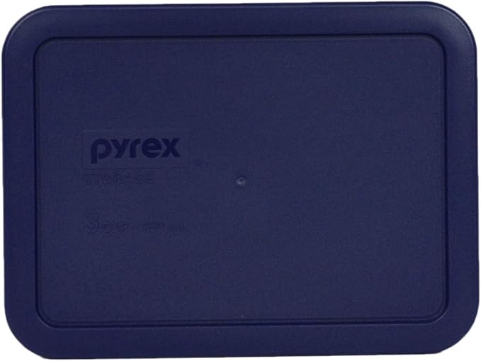 Pyrex 7212-PC 11-Cup, 7211-PC 6-Cup, & 7210-PC 3-Cup Blue Food Storage Replacement Lids - Made in USA