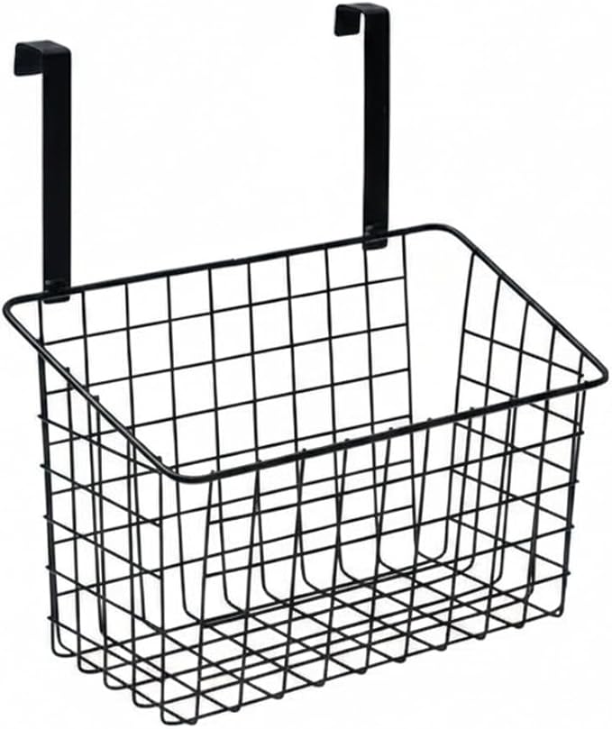Over-the-Door Storage Rack, Carbon Steel Cabinet Organizer for Kitchen & Bathroom, Hanging Shelf for Pots Pans Towels, No Drilling Required (1 PC)