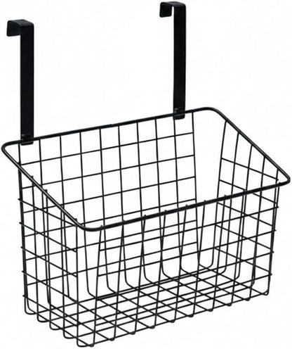 Over-the-Door Storage Rack, Carbon Steel Cabinet Organizer for Kitchen & Bathroom, Hanging Shelf for Pots Pans Towels, No Drilling Required (1 PC)