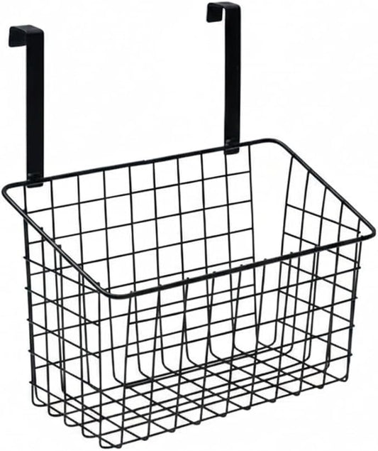 Over-the-Door Storage Rack, Carbon Steel Cabinet Organizer for Kitchen & Bathroom, Hanging Shelf for Pots Pans Towels, No Drilling Required (1 PC)