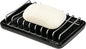 Soap Dish Drain Tray Self Draining Soap Holder Sponge Holder Soap Dishes for Shower, Bathroom, Kitchen Sink (1, C-Black)
