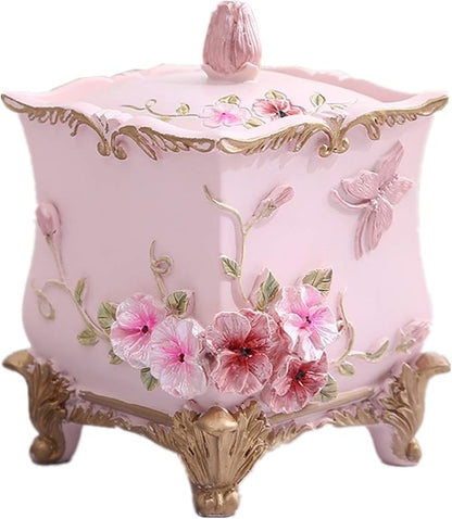 Qtips Cotton Ball and Swab Holder Organizer Dispenser Canister Makeup Pads Container Bathroom Kitchen Pink