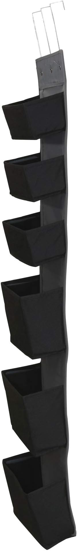 Household Essentials Black 6 Pouch Fabric Over The Door Organizer