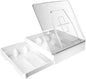 GoCozy Silverware Organizer with Lid, 9 Compartments Flatware Organizer, Plastic Utensil Holder for Countertop, Silverware Tray for Drawer, White