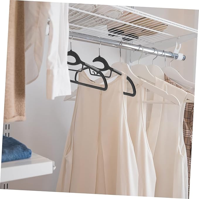 Unomor 10pcs Heavy Duty Non- Clothes Hangers Extra Wide Plastic Hangers for Jackets Suits Pants Space Saving Organizer for Closet Versatile Design
