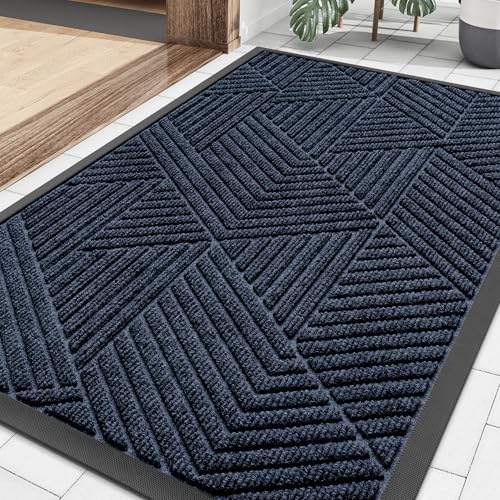 Smiry Front Door Mat Outside Entrance, Low Profile Rubber Doormat, 29.5x17 by Smiry