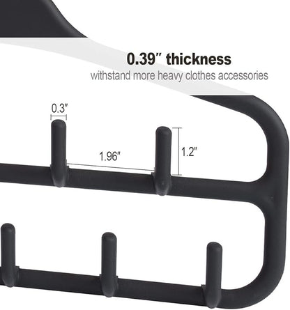 Grey Plastic Rubberized Hangers 30 Pack and Belt Hanger Rack Holder for Closet
