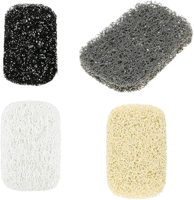 Snowkingdom 4 Pack Assorted Soap Saver Holder for Bar Soap Dish, Self Draining Soap Lift for Shower Kitchen Bathroom, Porous Construction air circulate 2.9" x 4.5" PVC BPA-Free Non-Slip Durable