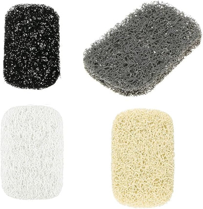 Snowkingdom 4 Pack Assorted Soap Saver Holder for Bar Soap Dish, Self Draining Soap Lift for Shower Kitchen Bathroom, Porous Construction air circulate 2.9" x 4.5" PVC BPA-Free Non-Slip Durable