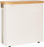 StorageWorks Large Toilet Paper Storage with Bamboo Lid, Toilet Paper Holder Basket for Up to 12 Mega or 16 Regular Size Rolls, Paper Storage Baskets for Bathroom, Beige, 1 Pack