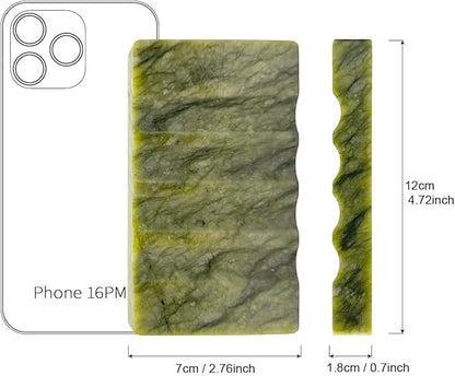 WeDoDecor Real Marble Soap Dish for Shower - Decorative Stone Tray, Small Bar Soap Holder with Drainage | Non-Slip, Luxury Bath Room Accessories (Earth Green)