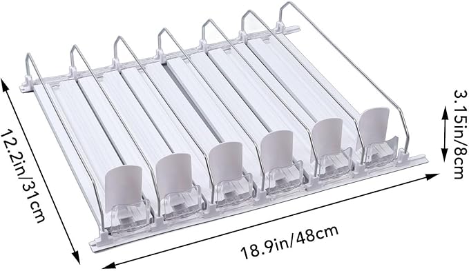 Drink Organizer for Fridge, Adjustable Soda Can Dispenser Drink Automatic Pusher for Beer Can Water Bottle (31cm)