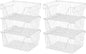 Slideep 14'' Large Metal Wire Storage Organizer Bin Basket Farmhouse Decor Stackable Storage Organizer for Pantry Home Bathroom Kitchen Organization White - 6 Pack