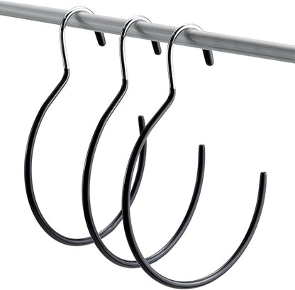 5 Pcs Scarf Ring Hangers Non-Slip Belt Holder With Hook - Organizers for Ties, Scarves, Belts, Tank Tops - Wardrobe Storage Rack Closet Accessory Hangers, Black