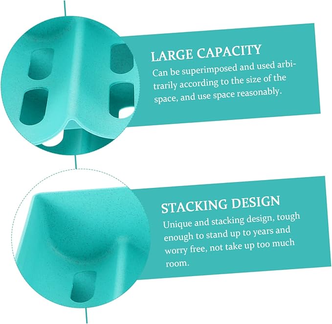 Ciieeo 4pcs Stackable Soda Can Organizer Racks Beverage Storage for Fridge Pantry Kitchen Countertop Easy to Use and Space-Saving Design Blue Color