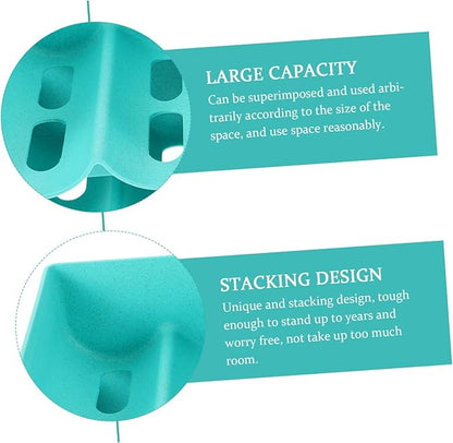 Ciieeo 4pcs Stackable Soda Can Organizer Racks Beverage Storage for Fridge Pantry Kitchen Countertop Easy to Use and Space-Saving Design Blue Color
