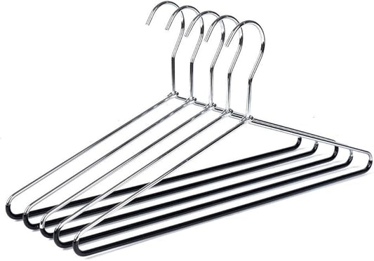 10 Metal Hangers Quality Heavy Duty Metal Coat Hangers with Non-Slip Rubber Coating for Pants (10)