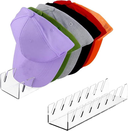 2pc Hat Organizer For Baseball Caps,No Install Basketball Cap Storage Rack,Accommodate 2x7 Baseball Caps,Acrylic Hat Display Rack Hat Rack Hat Storage In Cloakroom/Wardrobe/Bedroom/Dressing Table