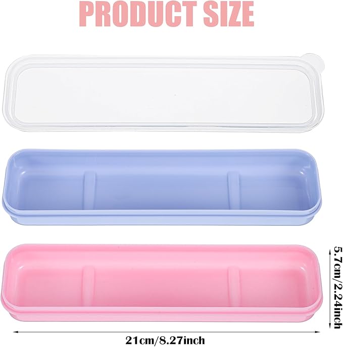 2 Pcs Portable Flatware Box, Utensil Holder Chopstick Case Simple Travel Tableware Storage Case for Fork Spoon Chopsticks Lunch Box