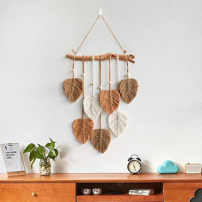 15Inch Driftwood Wall Hanging Jewelry Organizer - Rustic Wood Tree-Shaped Wall Decor with 5 Hooks for Rustic, Boho & Farmhouse Home
