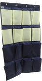 IMIKEYA Hanging Shoe Organizer Bag Oxford Over the Door Shoe Storage Pouch with Tear Resistant Design for Closet and Wall Blue Yellow