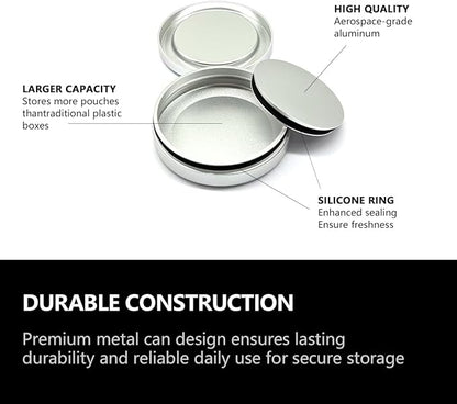 Portable Metal Can ZYN Box, Leak-Proof Design(Silver)