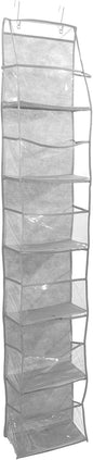 BESPORTBLE The Door Shoe Organizer Hanging Storage Bag with 6 Pockets, Gray Non-drill Multi-layer Hanging Closet Organizer for Home behind Door Storage