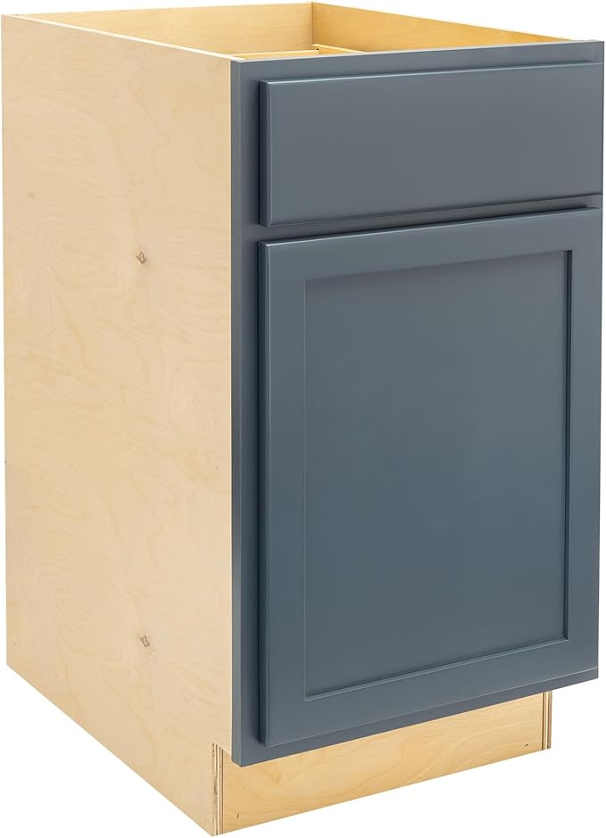 Quicklock RTA (Ready-to-Assemble) | Base Kitchen Cabinets - Shaker Style | Made in America (Needlepoint Navy, 18" Wx34.5 Hx24 D Base)