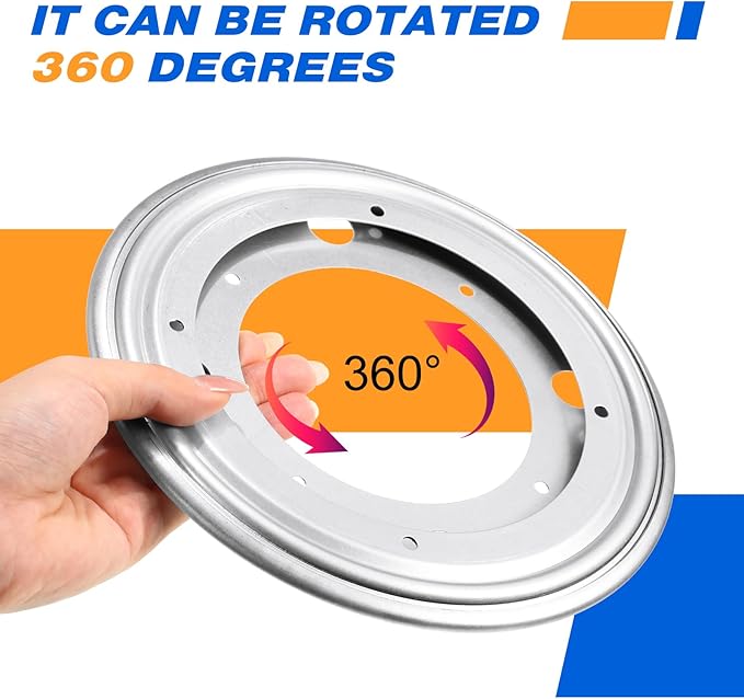 Mumufy 6 Pcs 8 Inches Lazy Susan Hardware, Heavy Duty Lazy Susan Base Turntable 700 lb Load Capacity 360 Degree Rotating Swivel Base Plate for Serving Tray Corner Shelves Kitchen Cabinet