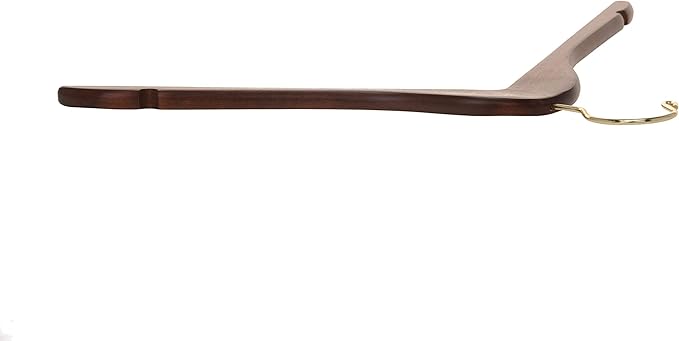 Quality Semi Curved Wooden Suit Hangers, 10-Pack Smooth Finish Solid Wood Coat Hanger with Swivel Hook, Jacket, Pant, Dress Clothes Hangers (Walnut - Gold Hook, 10)