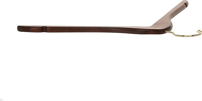 Quality Semi Curved Wooden Suit Hangers, 10-Pack Smooth Finish Solid Wood Coat Hanger with Swivel Hook, Jacket, Pant, Dress Clothes Hangers (Walnut - Gold Hook, 10)