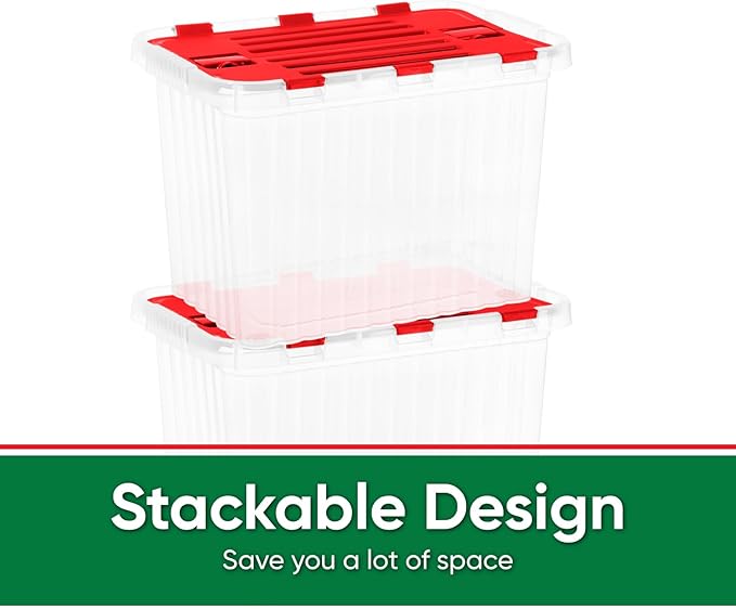 Superio Clear Storage Box with Lid, Plastic Container Bins for Organizing, Stackable Crates, BPA Free, Non Toxic, Odor Free, Organizers for Home, Office, and Dorm (17 Quart)