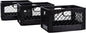 Rectangular Plastic Milk Crate Storage Tote with Handles, 24-Quart Stackable Organizer for Garage, Home, and Office, Made in the USA, 19" x 13" x 11" (3-Pack) - Black