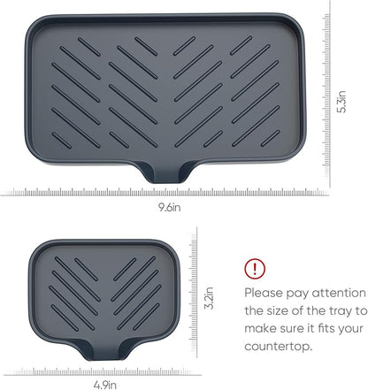 Kitchen Soap Tray,Kitchen Sink Tray Sponge Tray Kitchen Sponge Holder Self Draining Premium Silicone Soap Holder for Bathroom Kitchen Counter Sink Caddy Organizer for Dish Soap Bottle,Soap Dispenser