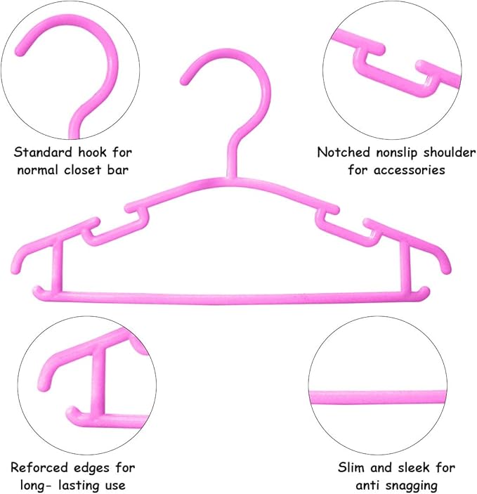 GoodtoU Baby Hangers, 100 Pack Kids Plastic Hangers for Small Childrens Baby Clothes Infant Child Nursery Closet Organization