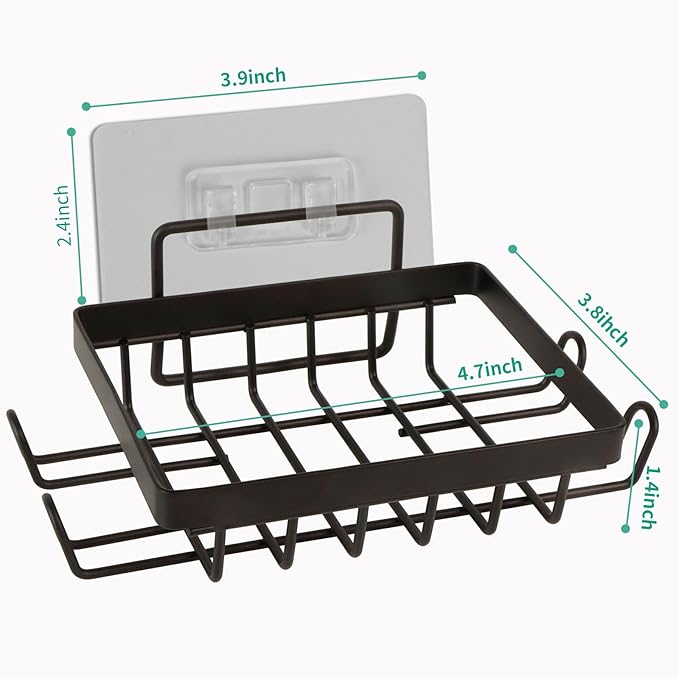 Carrie Joe Soap Holder Self Draining Soap Dish Razor Holder for Shower Wall Not Punched Easy Clean Bar Soap Holder Fit for Bathroom, Kitchen Sink