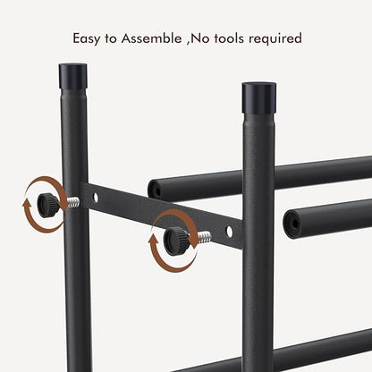 Uneviesyka Expandable Shoe Rack, 3 Tier Shoe Rack for Closet, Stackable Adjustable Standing Metal Shoe Shelf Organizer Storage, Small Shoe Racks for Front Door Entrance、Entryway(Black)