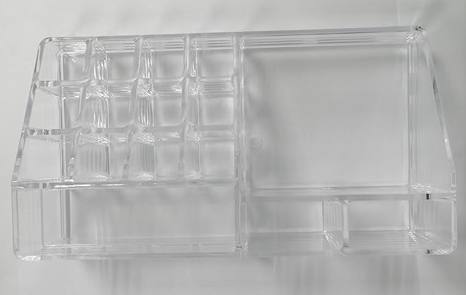 Series Model HZ-05 Acrylic Makeup Organizer, Clear Cosmetic Storage Display, Multi-Compartment Holder for Lipstick, Nail Polish, Brushes