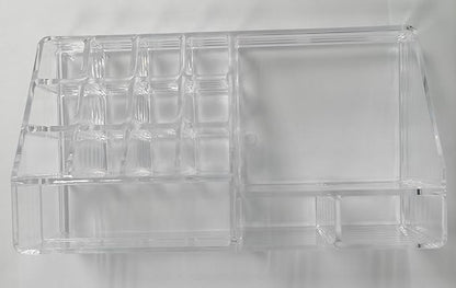 Series Model HZ-05 Acrylic Makeup Organizer, Clear Cosmetic Storage Display, Multi-Compartment Holder for Lipstick, Nail Polish, Brushes