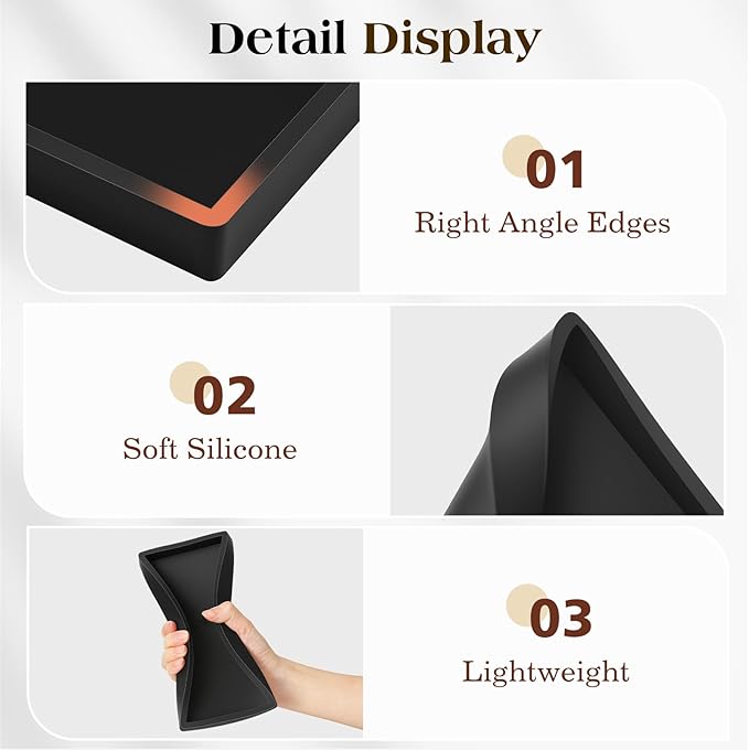 Luxspire Bathroom Vanity Tray - 2 Pack (7.9" x 4") Silicone Soap Dish for Kitchen Countertop, Bathroom Counter Tray for Soap Dispenser Perfume Jewelry Accessories, Matte Black