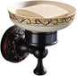 Leyden Bronze Soap Dish, Oil Rubbed Bronze Bathroom Accessories Soap Holder Shower Room Soap Dish Stand Organizer Tray Ceramic Dish Brass Retro Wave Pattern Design